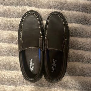 Stacy Adams brown loafers.